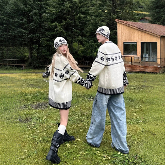 Unisex Strickpullover im nordischen Stil