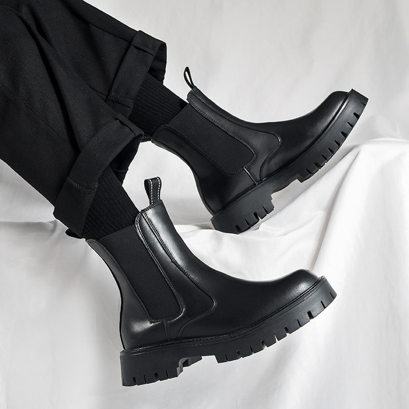Herren-Chelsea-Boots aus Leder, wasserabweisend