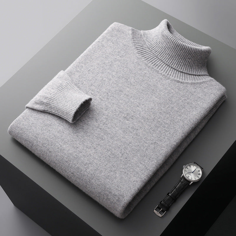 Herren-Rollkragenpullover aus 100% Wolle, große Größen