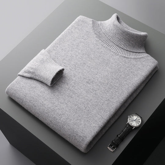 Herren-Rollkragenpullover aus 100% Wolle, große Größen
