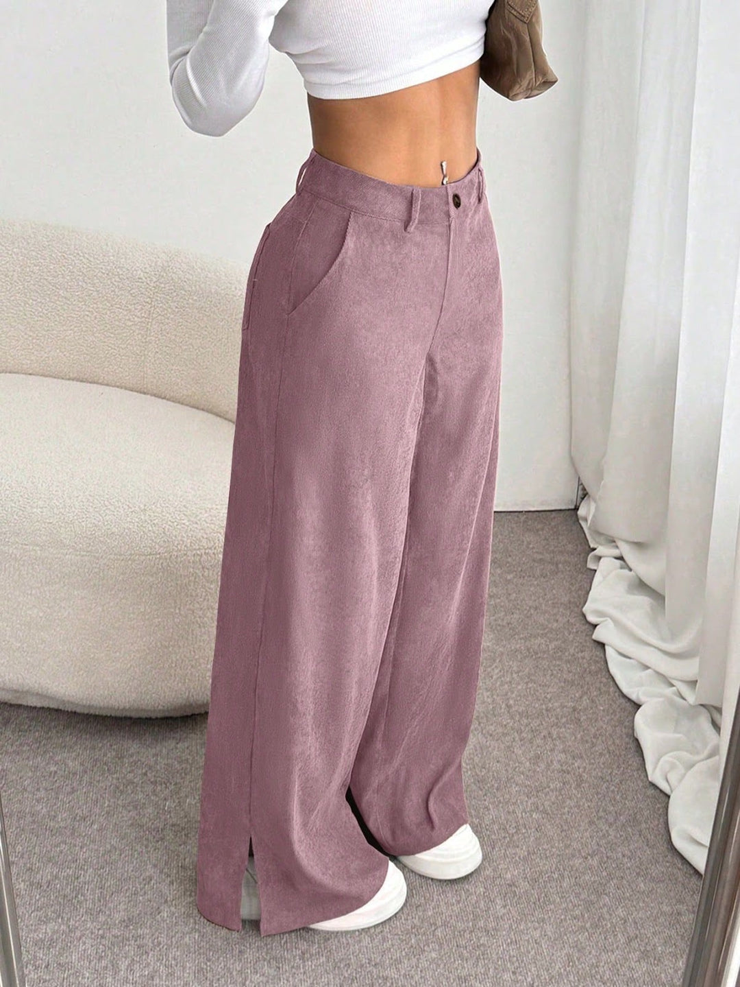 Retro Cord-Hose mit geradem Bein
