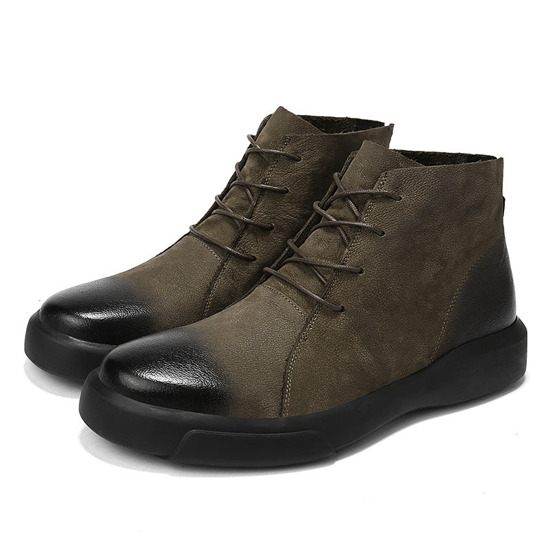 Herren-Martinstiefel aus Leder, knöchelhoch, robust