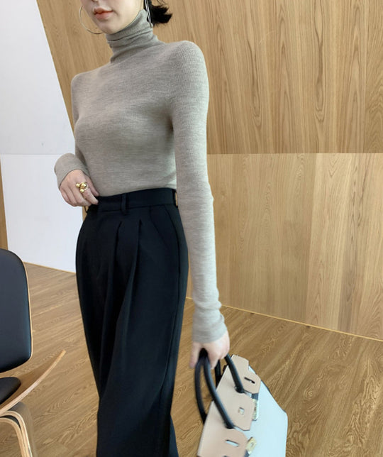 Damen-Strickpullover mit Stehkragen, warm und vielseitig