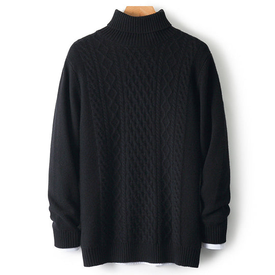 Warmer Rollkragenpullover aus 100% Schurwolle