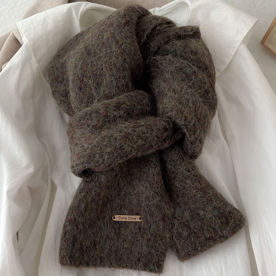 Alpaka-Wollmischschal, gestrickt, 162cm