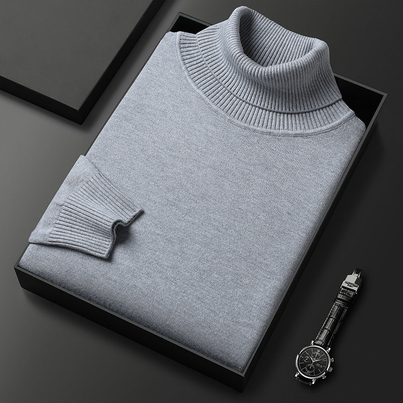 Herren-Rollkragenpullover, elastisch und körperbetont