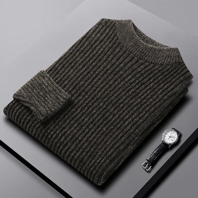 Herren-Chenille-Pullover mit hohem Kragen