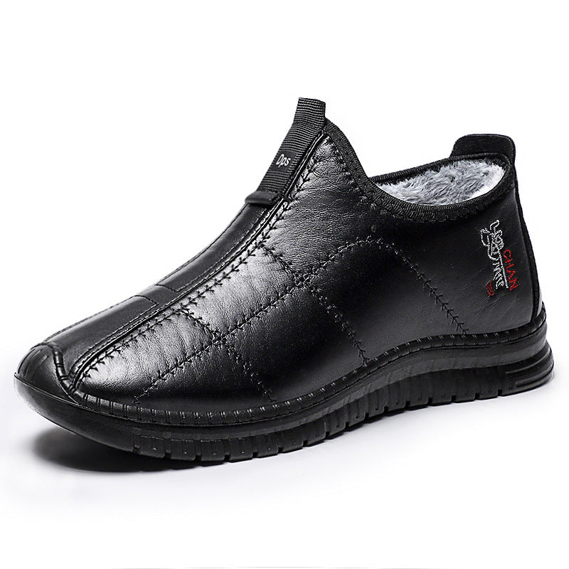 Gefütterte Herren-Kurzstiefel aus Kunstleder, warm und bequem