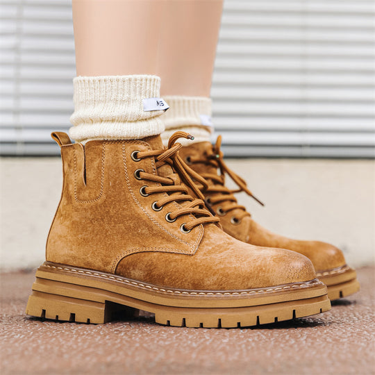Herren-Chelsea-Boots, mittelhoher Schaft, Schweinsleder