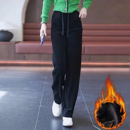 Damen-Cordhose, gefüttert, gerade geschnitten