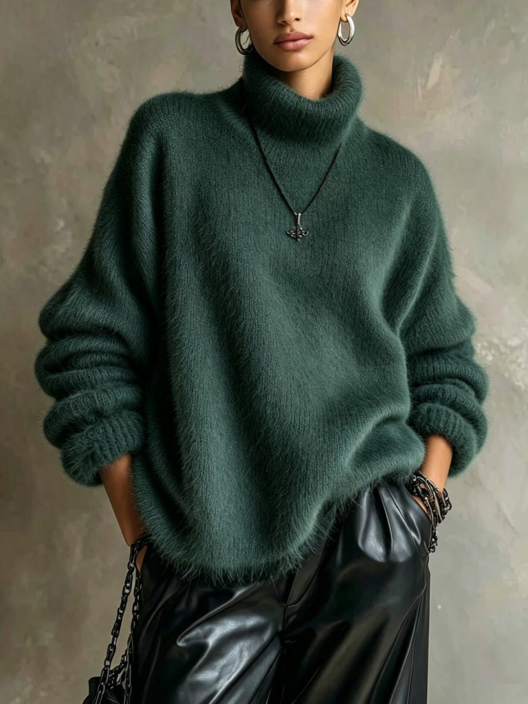 Flauschiger Rollkragenpullover