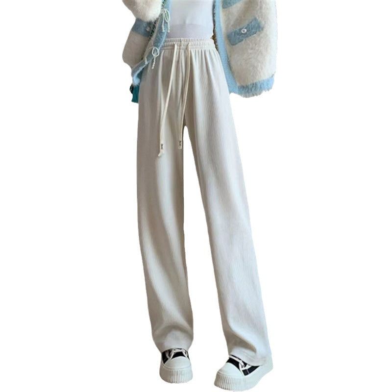 Damen-Cordhose mit hohem Bund, gerade geschnitten