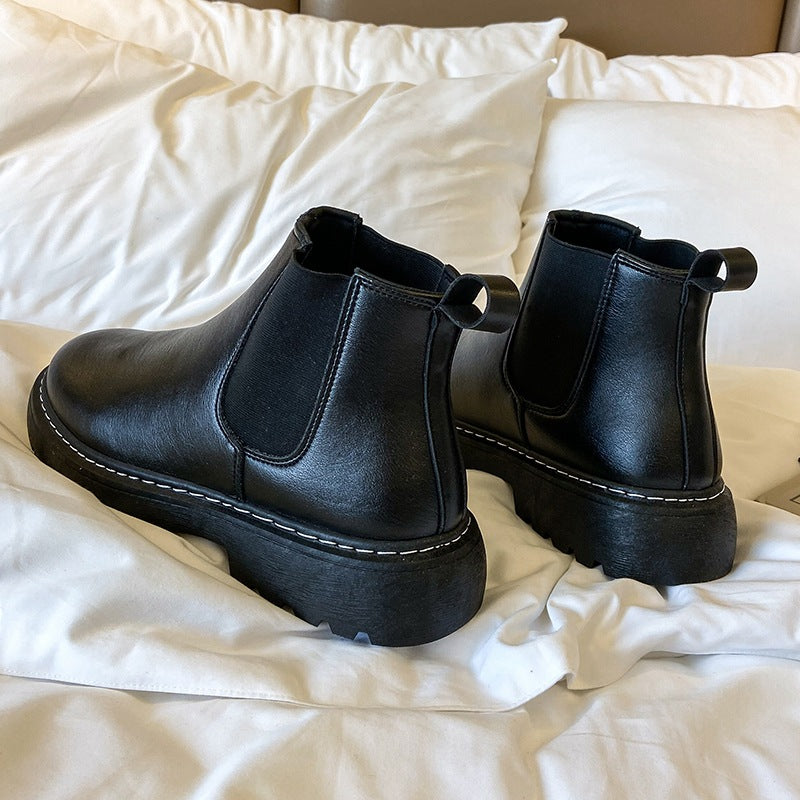Herren-Chelsea-Martinsstiefel, gefüttert, Plateau