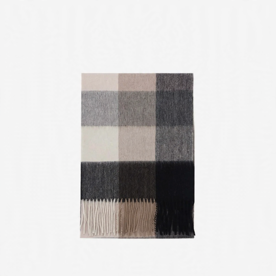 Karierter Wollschal, 100% Wolle, 180x30 cm