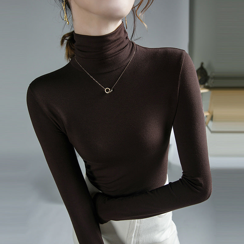 Elastisches Damen-Langarmshirt mit Rollkragen