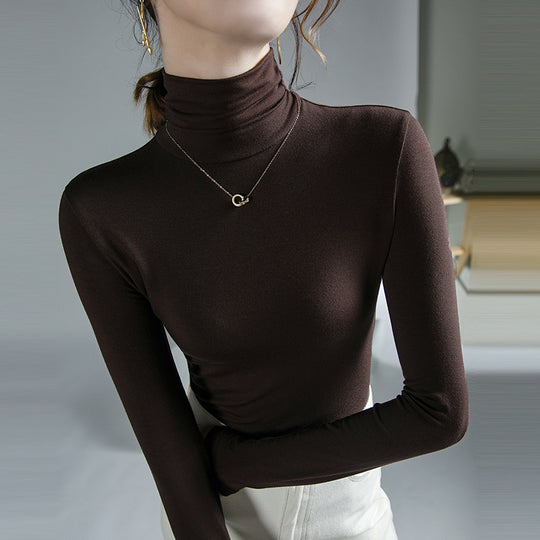 Elastisches Damen-Langarmshirt mit Rollkragen