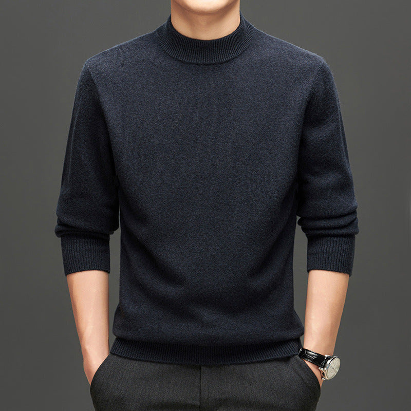 Herren-Kaschmirpullover mit Stehkragen, 400g