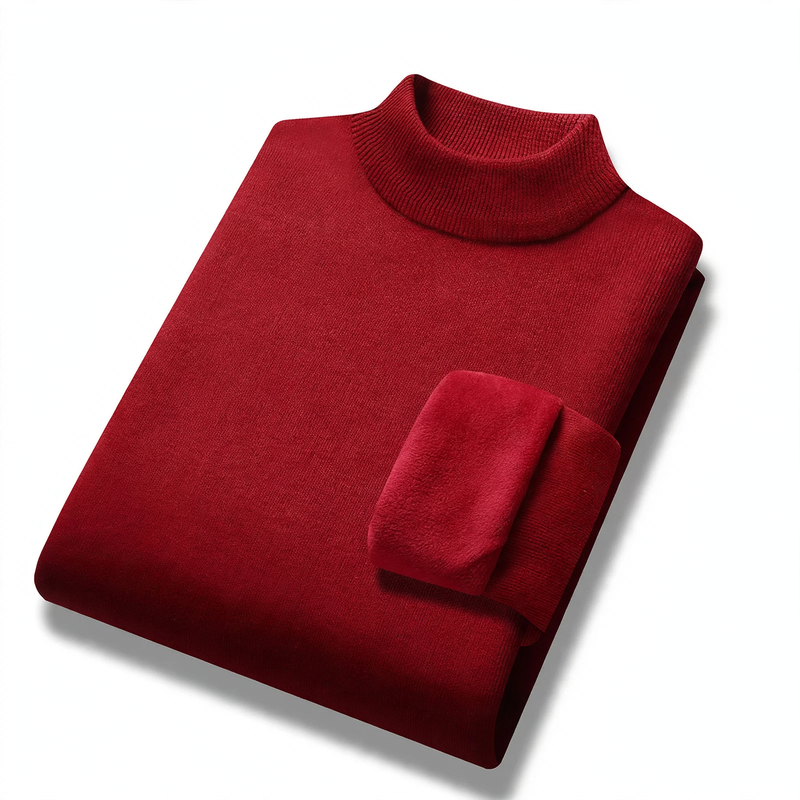 Herren-Rollkragenpullover, gefüttert, warm, Herbst und Winter
