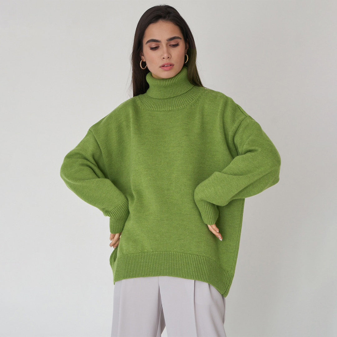 Eleganter, lockerer Damen-Rollkragenpullover
