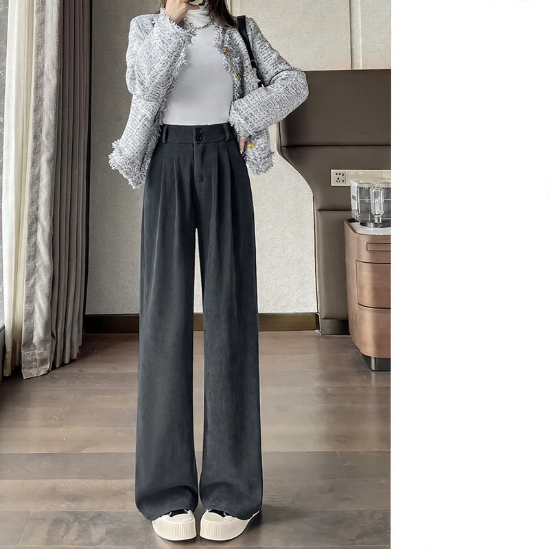 Damen-Cordhose, gefüttert, gerader Schnitt