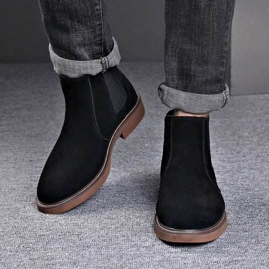 Herren-Chelsea-Boots, Rindsleder, gefüttert, spitz zulaufend