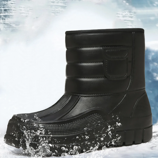Herren-Winterstiefel, gefüttert, rutschfest, mittelhoher Schaft