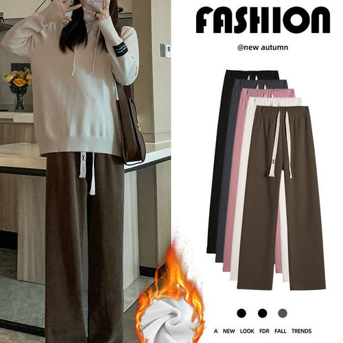 Gefütterte Cord-Weithose im koreanischen Stil