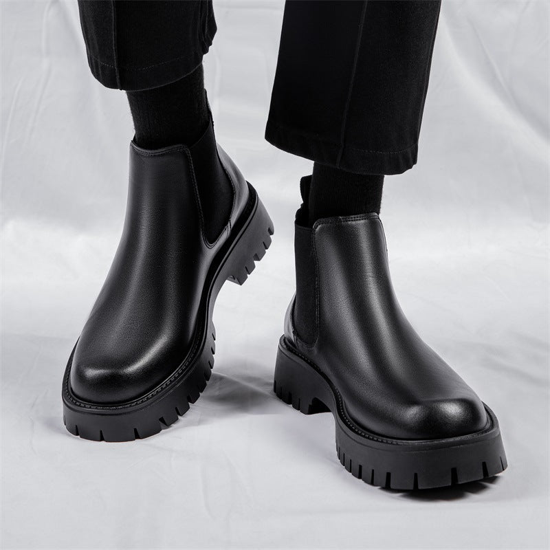 Warme Herren-Chelsea-Boots aus Leder