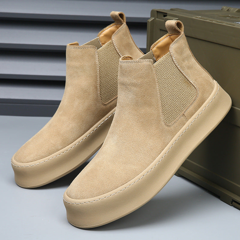 Herren-Chelsea-Stiefel aus Echtleder, gefüttert