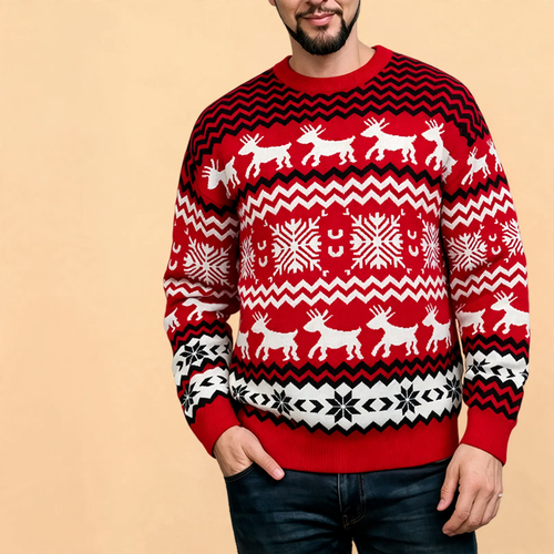 Weihnachtspullover mit Jacquard-Muster, Unisex