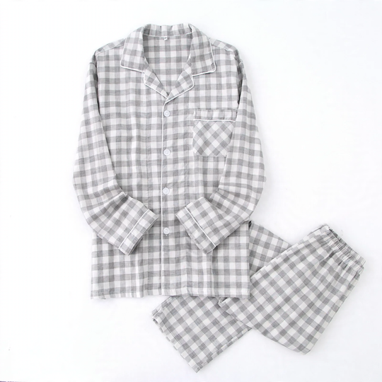 Paar-Pyjama-Set aus doppellagigem Baumwoll-Musselin