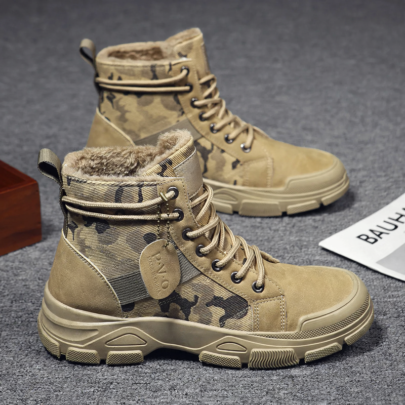 Herren-Arbeitsstiefel, Camouflage, rutschfest, robust