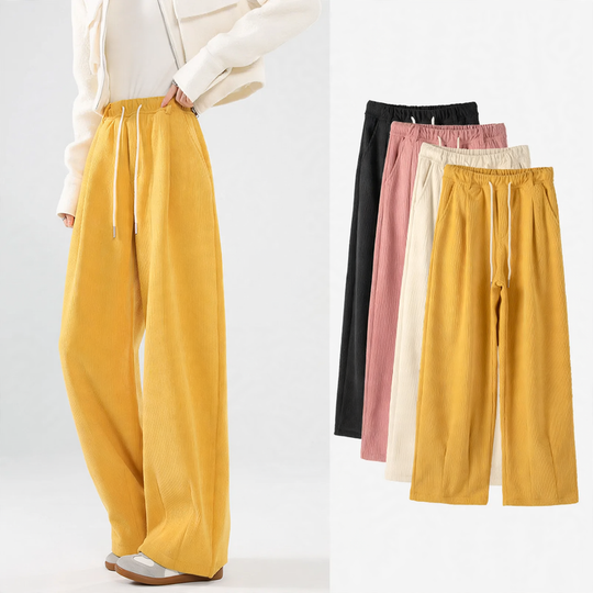Damen-Cordhose, gefüttert, weiter Schnitt