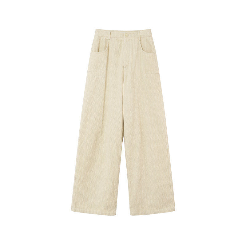 Damen-Cordhose mit Struktur, weit geschnitten