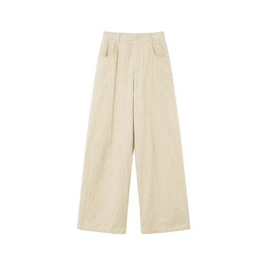Damen-Cordhose mit Struktur, weit geschnitten