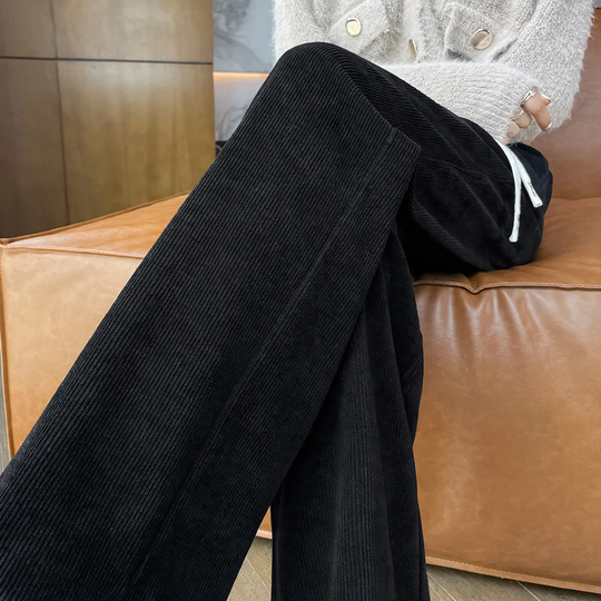 Damen-Freizeithose, Cord, weiter Schnitt