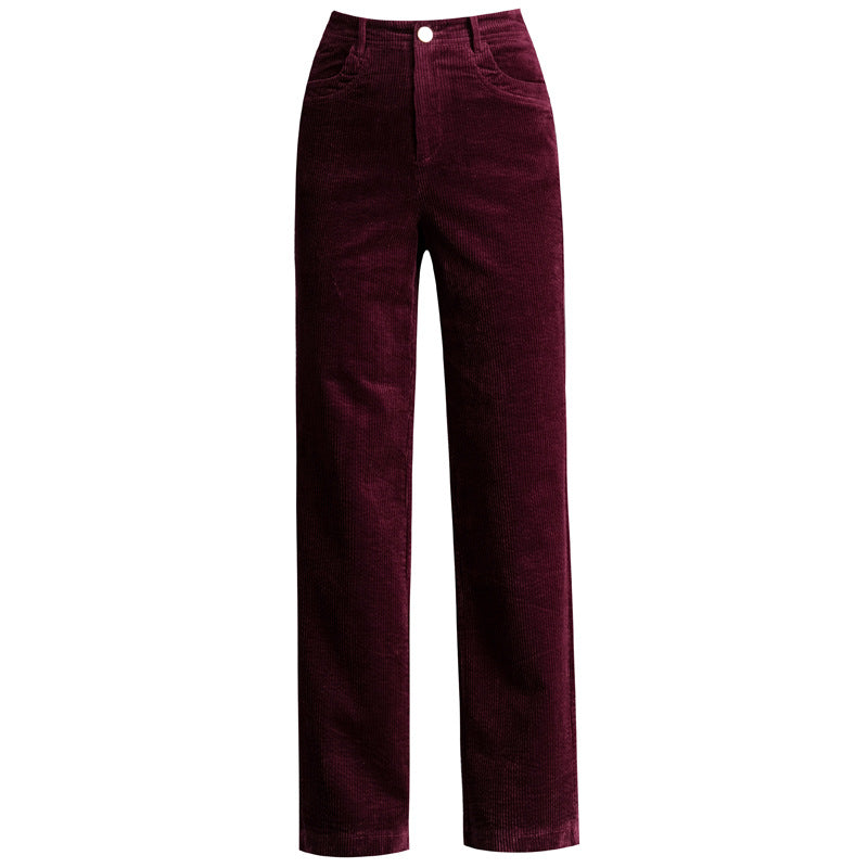 Gerade geschnittene Cordhose mit hohem Bund