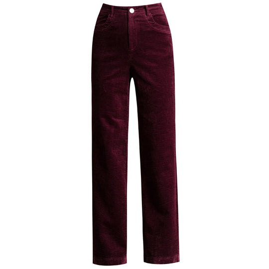 Gerade geschnittene Cordhose mit hohem Bund
