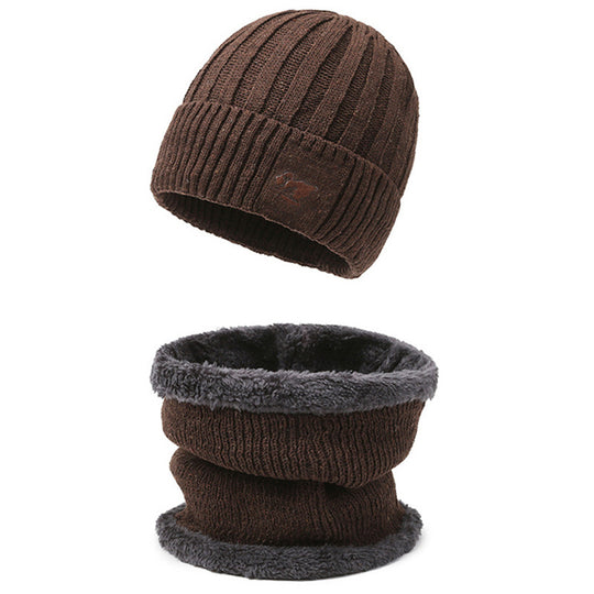 Strickmütze und Nackenschutz Set, gefüttert, für Herren