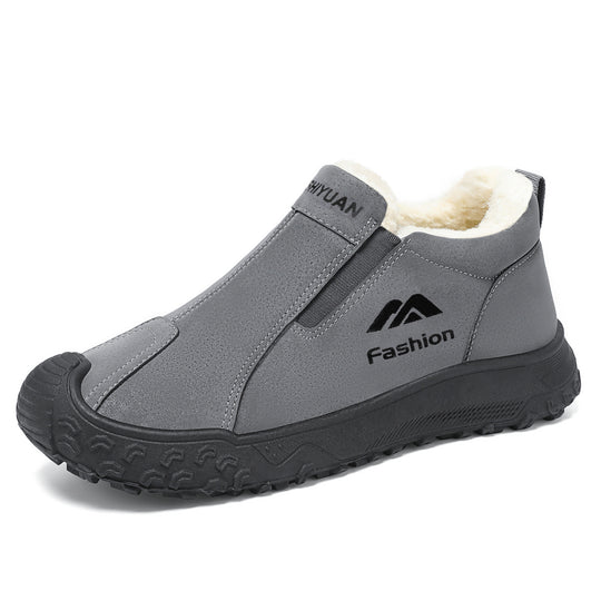 Gefütterte Herren-Winterstiefel aus Wildlederimitat