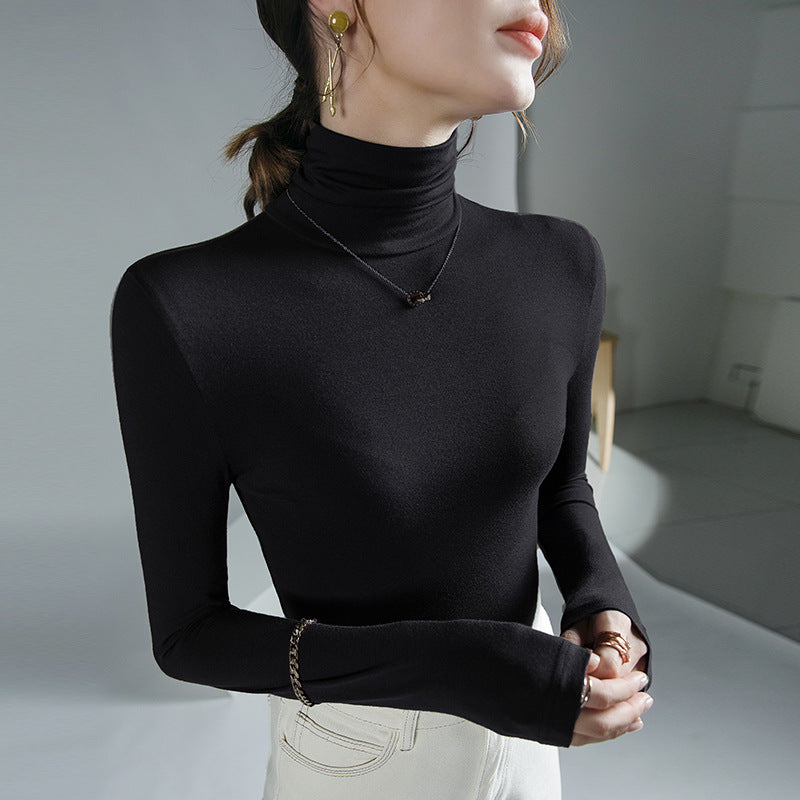 Elastisches Damen-Langarmshirt mit Rollkragen