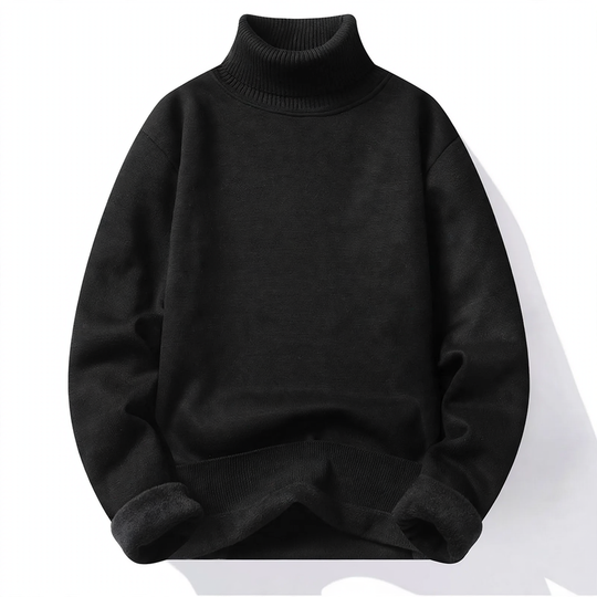 Herren-Rollkragenpullover, gefüttert, schmal geschnitten