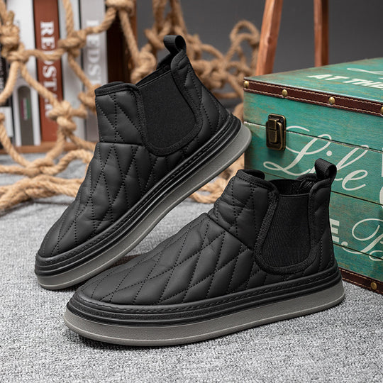 Herren-Chelsea-Stiefel, gefüttert, flacher Absatz