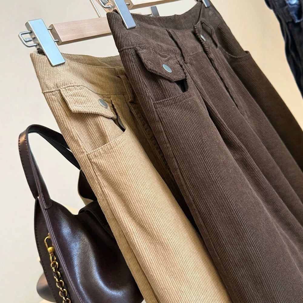 Damen-Cordhose, 7/8-Länge, weites Bein