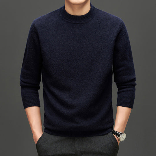 Herren-Kaschmirpullover mit Stehkragen, 400g