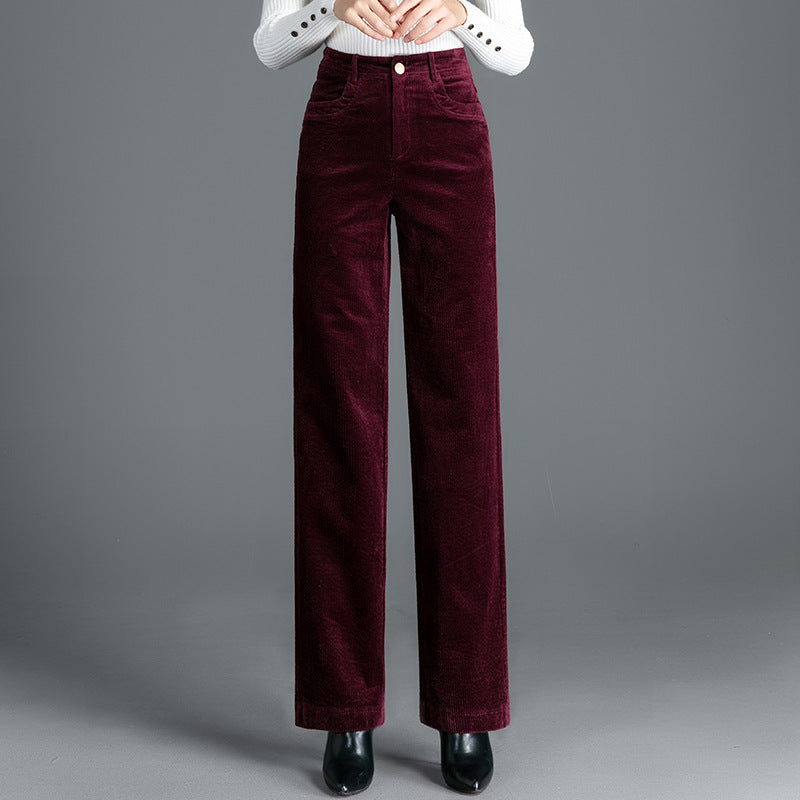 Gerade geschnittene Cordhose mit hohem Bund