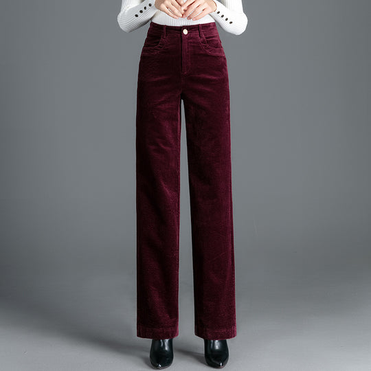 Gerade geschnittene Cordhose mit hohem Bund