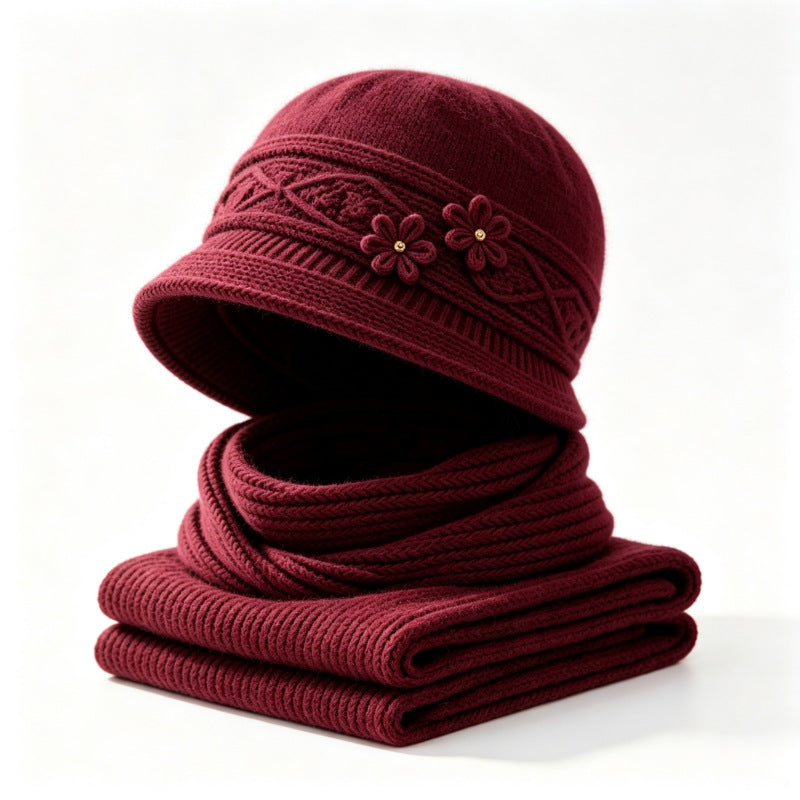 Strickmütze und Schal Set für Damen
