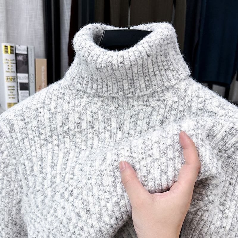 Herren-Rollkragenpullover mit Wollanteil und Futter