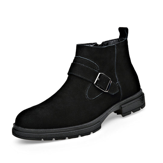Herren-Chelsea-Stiefel, Echtleder, gefüttert